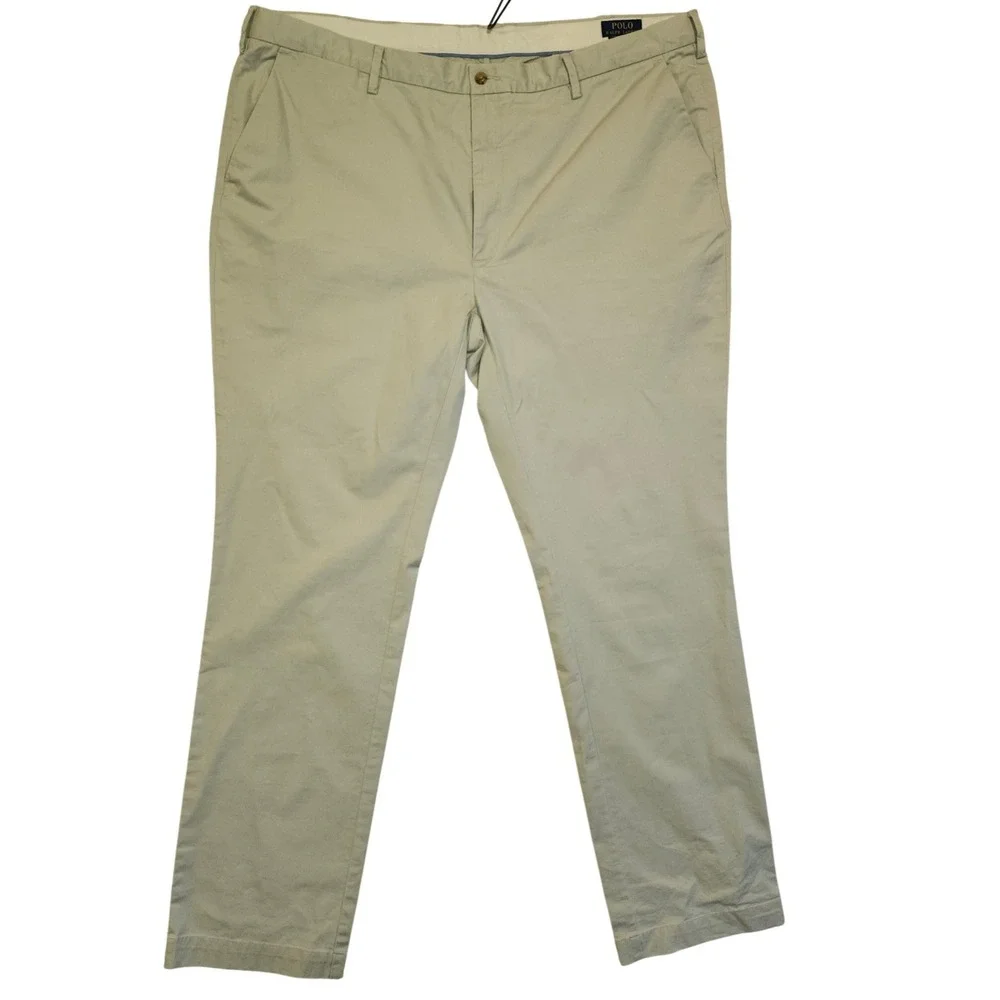 Polo Ralph Lauren Mens Stretch Classic Fit Chino Pants 44x36 Flat Front Trousers
